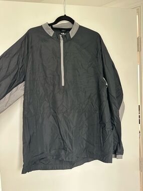 Charles River Apparel Men’s Black Quarter Zip Windbreaker Pullover Jacket XL